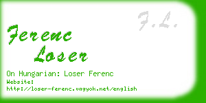 ferenc loser business card